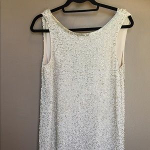 Mini silver white cocktail dress